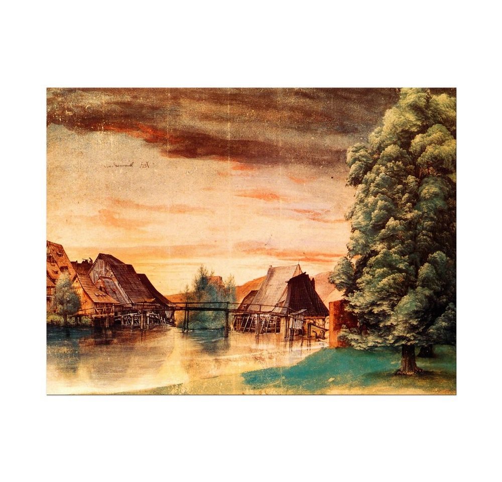 Bilderdepot24 Leinwandbild Alte Meister - Albrecht Dürer - Die Weidenmühle, Landschaften von Bilderdepot24