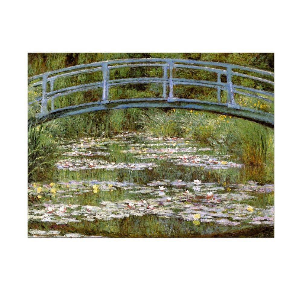 Bilderdepot24 Leinwandbild Alte Meister - Claude Monet - Die japanische Brücke, Pflanzen von Bilderdepot24