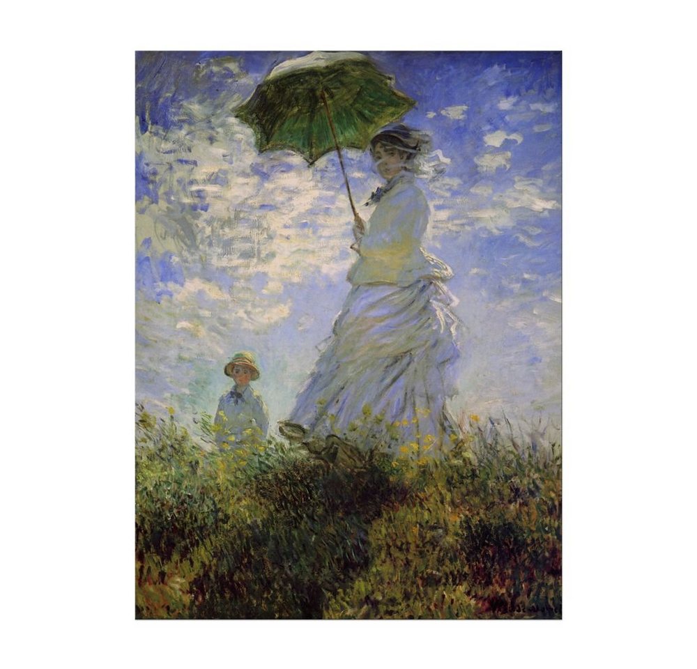 Bilderdepot24 Leinwandbild Alte Meister - Claude Monet - Frau mit Sonnenschirm, Menschen von Bilderdepot24