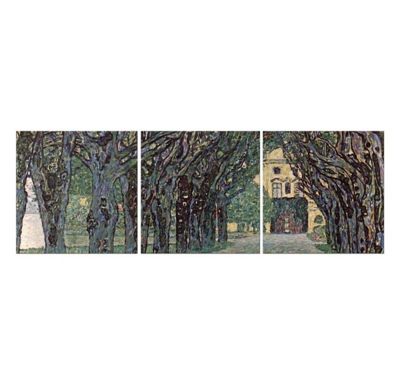 Bilderdepot24 Leinwandbild Alte Meister - Gustav Klimt - Weg im Park von Schloss Kammer, Bäume von Bilderdepot24