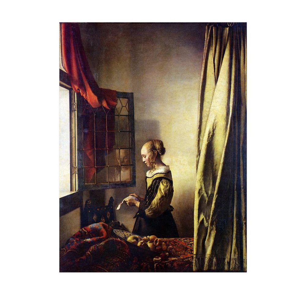 Bilderdepot24 Leinwandbild Alte Meister - Jan Vermeer - Briefleserin am offenen Fenster, Menschen von Bilderdepot24