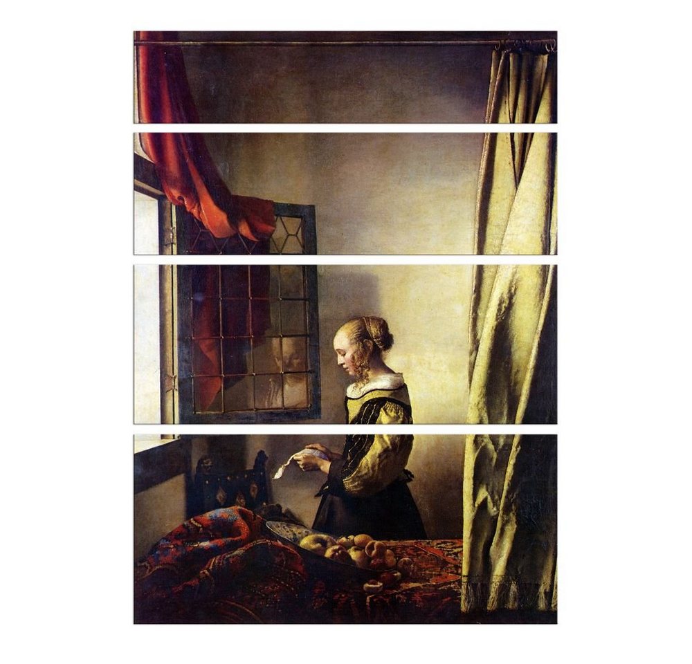 Bilderdepot24 Leinwandbild Alte Meister - Jan Vermeer - Briefleserin am offenen Fenster, Menschen von Bilderdepot24