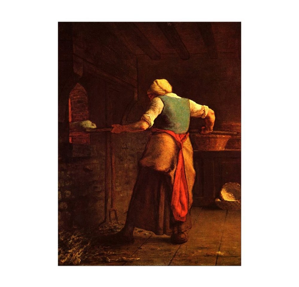 Bilderdepot24 Leinwandbild Alte Meister - Jean-François Millet - Frau beim Brotbacken, Menschen von Bilderdepot24