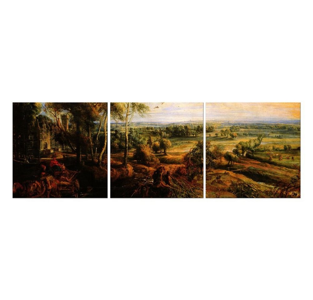 Bilderdepot24 Leinwandbild Alte Meister - Peter Paul Rubens - Landschaft mit Ansicht von Schloss Steen, Landschaften von Bilderdepot24