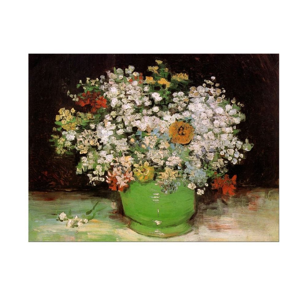 Bilderdepot24 Leinwandbild Alte Meister - Vincent van Gogh - Vase mit Zinnias und anderen Blumen, Blumen von Bilderdepot24