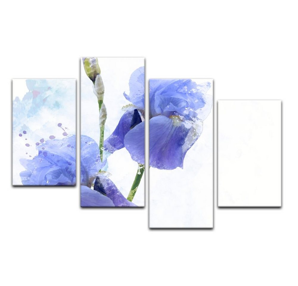 Bilderdepot24 Leinwandbild Aquarell - Iris Blumen, Blumen von Bilderdepot24