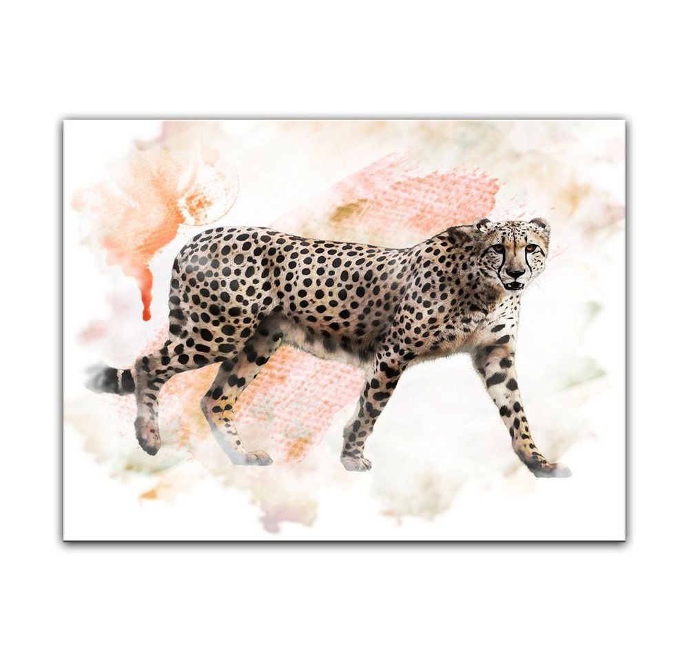 Bilderdepot24 Leinwandbild Aquarell - Leopard, Tiere von Bilderdepot24