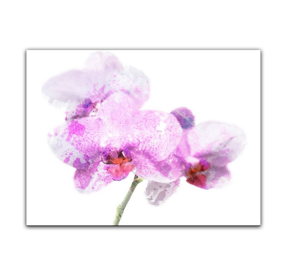 Bilderdepot24 Leinwandbild Aquarell - Lila Orchidee, Blumen von Bilderdepot24