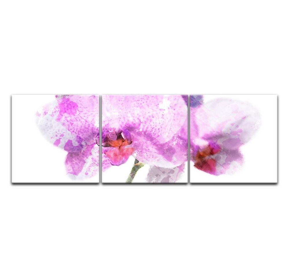 Bilderdepot24 Leinwandbild Aquarell - Lila Orchidee, Blumen von Bilderdepot24