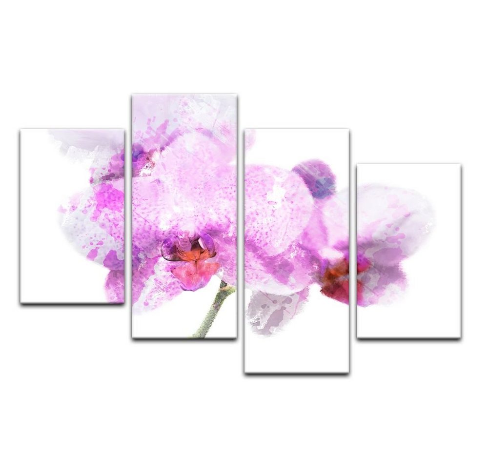 Bilderdepot24 Leinwandbild Aquarell - Lila Orchidee, Blumen von Bilderdepot24