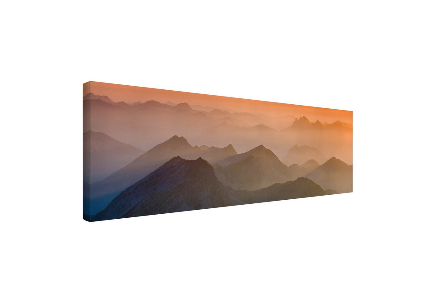 Bilderdepot24 Leinwandbild Berge Natur Modern Zugspitze orange Bild auf Leinwand Groß XXL, Bild auf Leinwand, Leinwanddruck in vielen Größen von Bilderdepot24