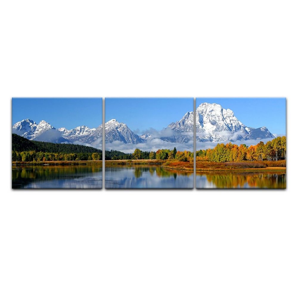 Bilderdepot24 Leinwandbild Berglandschaft USA - Oxbow Bend, Landschaften von Bilderdepot24