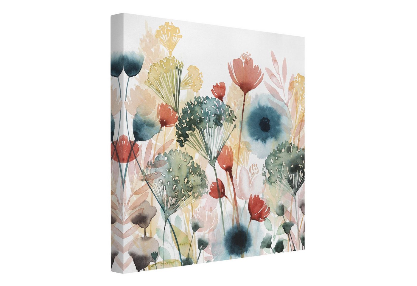 Bilderdepot24 Leinwandbild Blumen Modern floral Natur Wildblumen weiss Bild auf Leinwand XXL, Bild auf Leinwand, Leinwanddruck in vielen Größen von Bilderdepot24