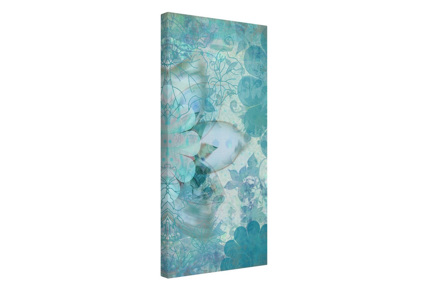 Bilderdepot24 Leinwandbild Blumen Modern floral Natur Winterblumen blau Bild auf Leinwand XXL, Bild auf Leinwand, Leinwanddruck in vielen Größen von Bilderdepot24