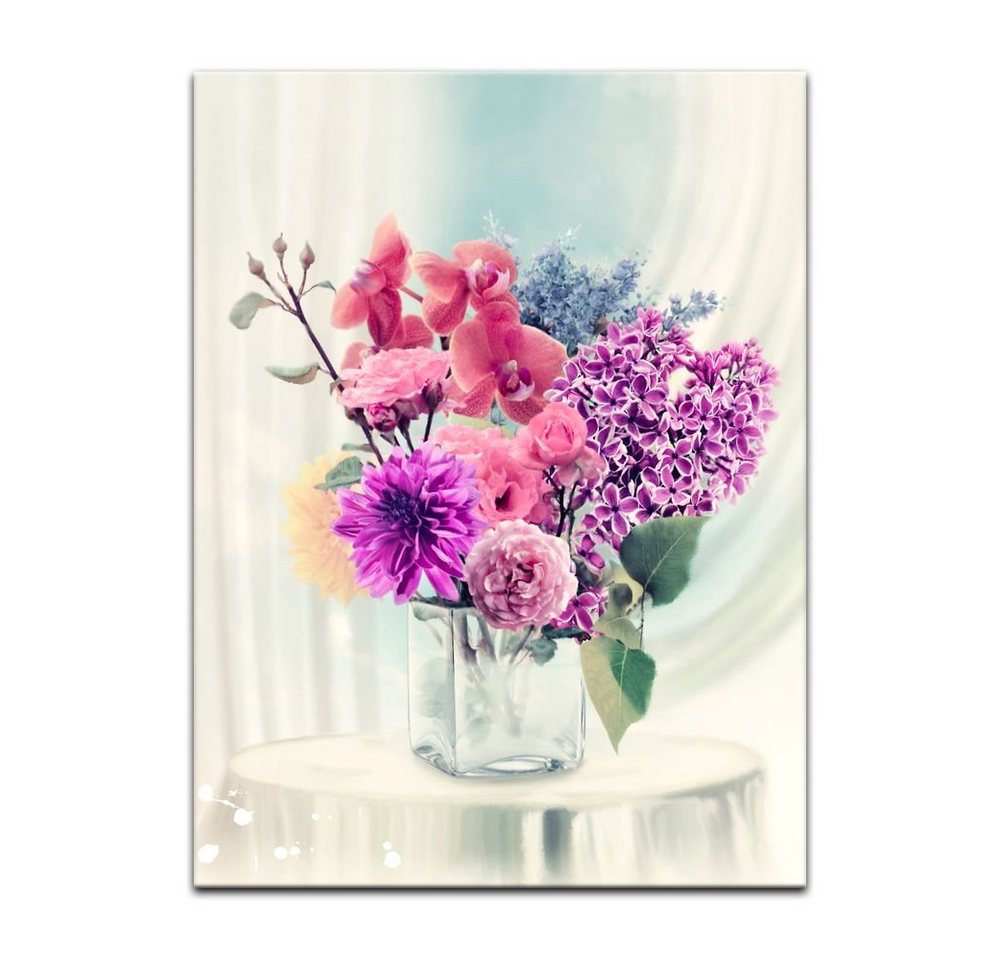 Bilderdepot24 Leinwandbild Blumen in einer Vase, Blumen von Bilderdepot24