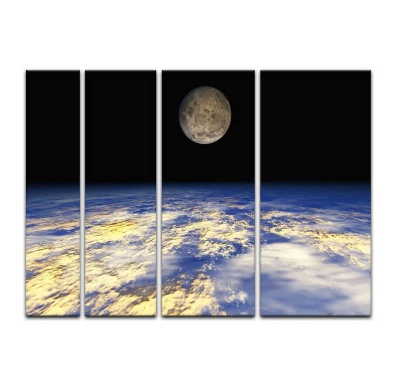 Bilderdepot24 Leinwandbild Erde und Mond, Landschaften von Bilderdepot24