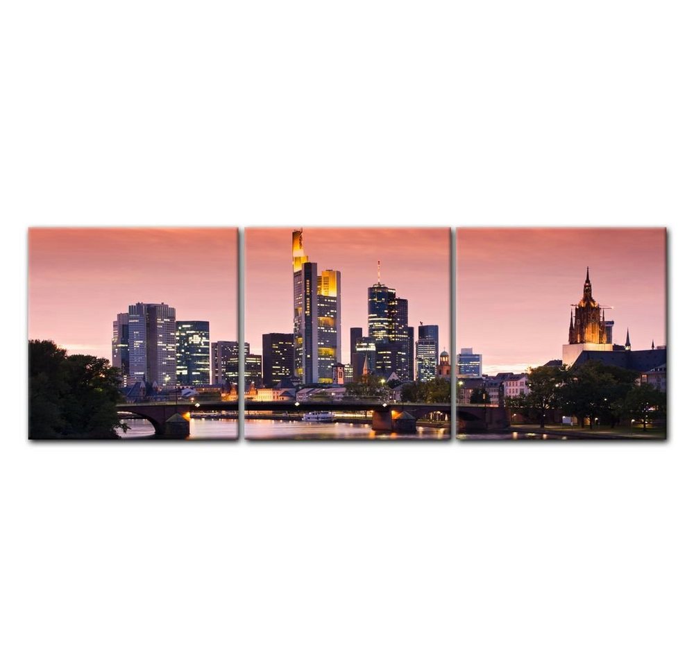 Bilderdepot24 Leinwandbild Frankfurt Skyline - Deutschland bei Nacht - Deutschland, Städte von Bilderdepot24
