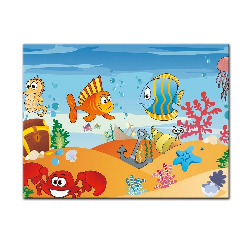 Bilderdepot24 Leinwandbild Kinderbild - Unterwasser Tiere VII, Ozeane von Bilderdepot24