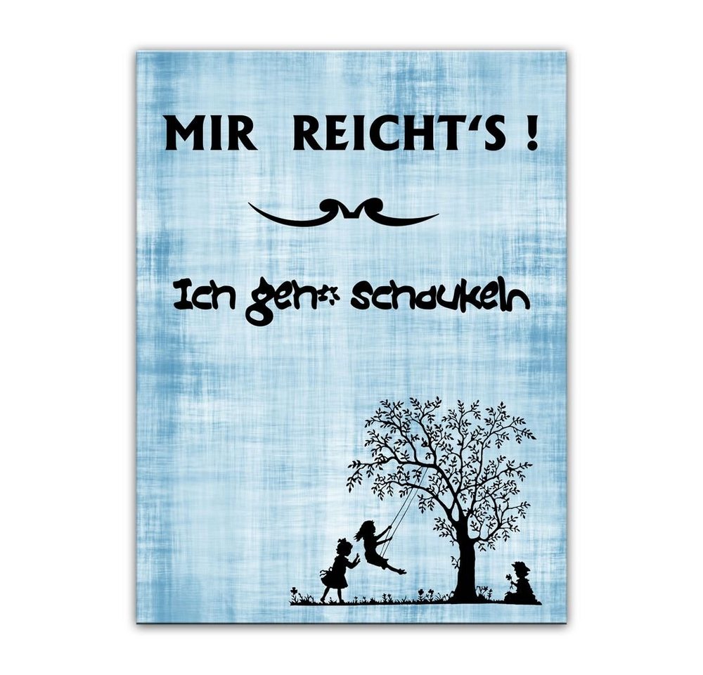 Bilderdepot24 Leinwandbild Leinwandbild mit Spruch - Ich geh' schaukeln - blau, Sprüche & Texte von Bilderdepot24