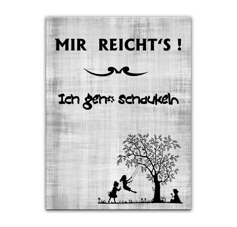 Bilderdepot24 Leinwandbild Leinwandbild mit Spruch - Ich geh' schaukeln - grau, Sprüche & Texte von Bilderdepot24