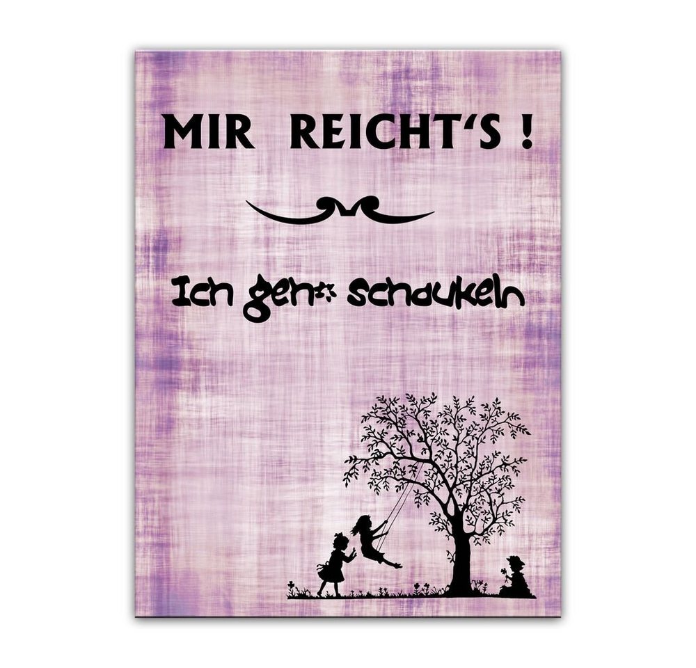 Bilderdepot24 Leinwandbild Leinwandbild mit Spruch - Ich geh' schaukeln - rosa, Sprüche & Texte von Bilderdepot24