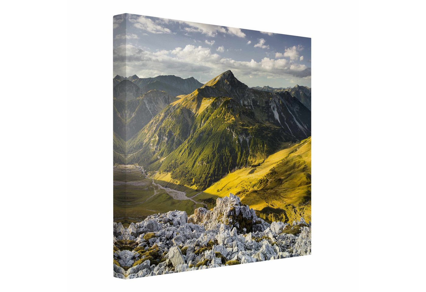 Bilderdepot24 Leinwandbild Natur Berge Tal der Lechtaler Alpen Tirol schwarz Bild Leinwand XXL, Bild auf Leinwand, Leinwanddruck in vielen Größen von Bilderdepot24