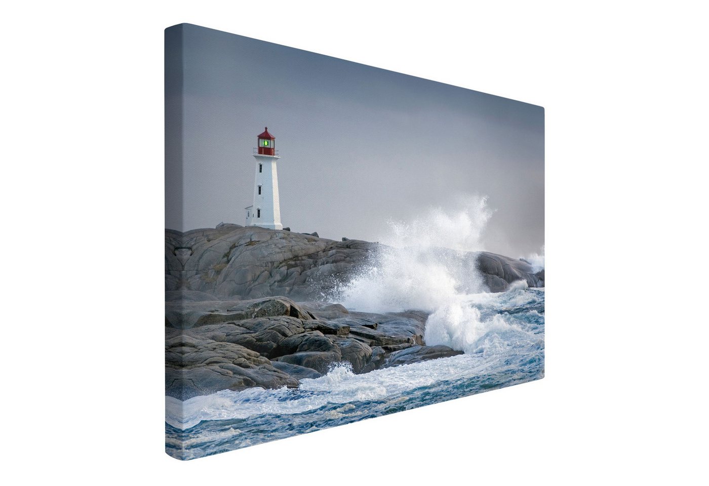 Bilderdepot24 Leinwandbild Strand Meer Modern Natur Leuchtturm bunt Bild auf Leinwand Groß XXL, Wohnzimmer Schlafzimmer Küche Flur Wandbild Kunstdruck Wanddeko Druck von Bilderdepot24
