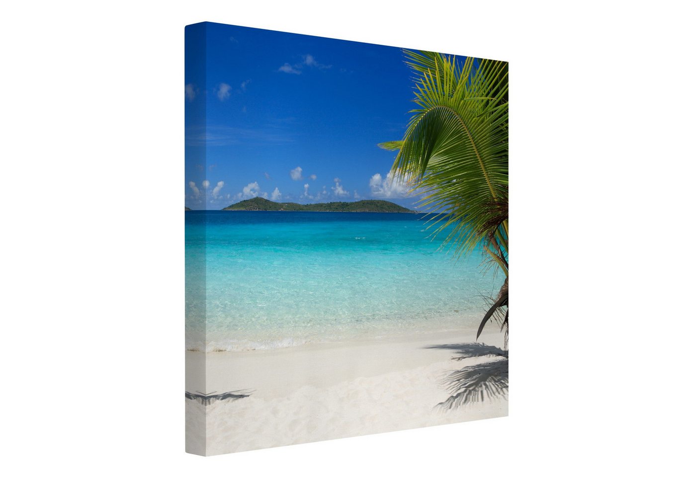 Bilderdepot24 Leinwandbild Strand Meer Modern Natur Maledives schwarz weiss Bild auf Leinwand XXL, Bild auf Leinwand, Leinwanddruck in vielen Größen von Bilderdepot24