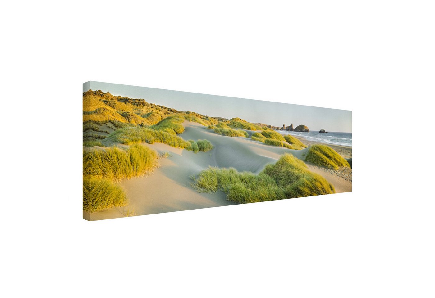 Bilderdepot24 Leinwandbild Strand Natur Modern Dünen Gräser Meer grün Bild auf Leinwand Groß XXL, Bild auf Leinwand, Leinwanddruck in vielen Größen von Bilderdepot24