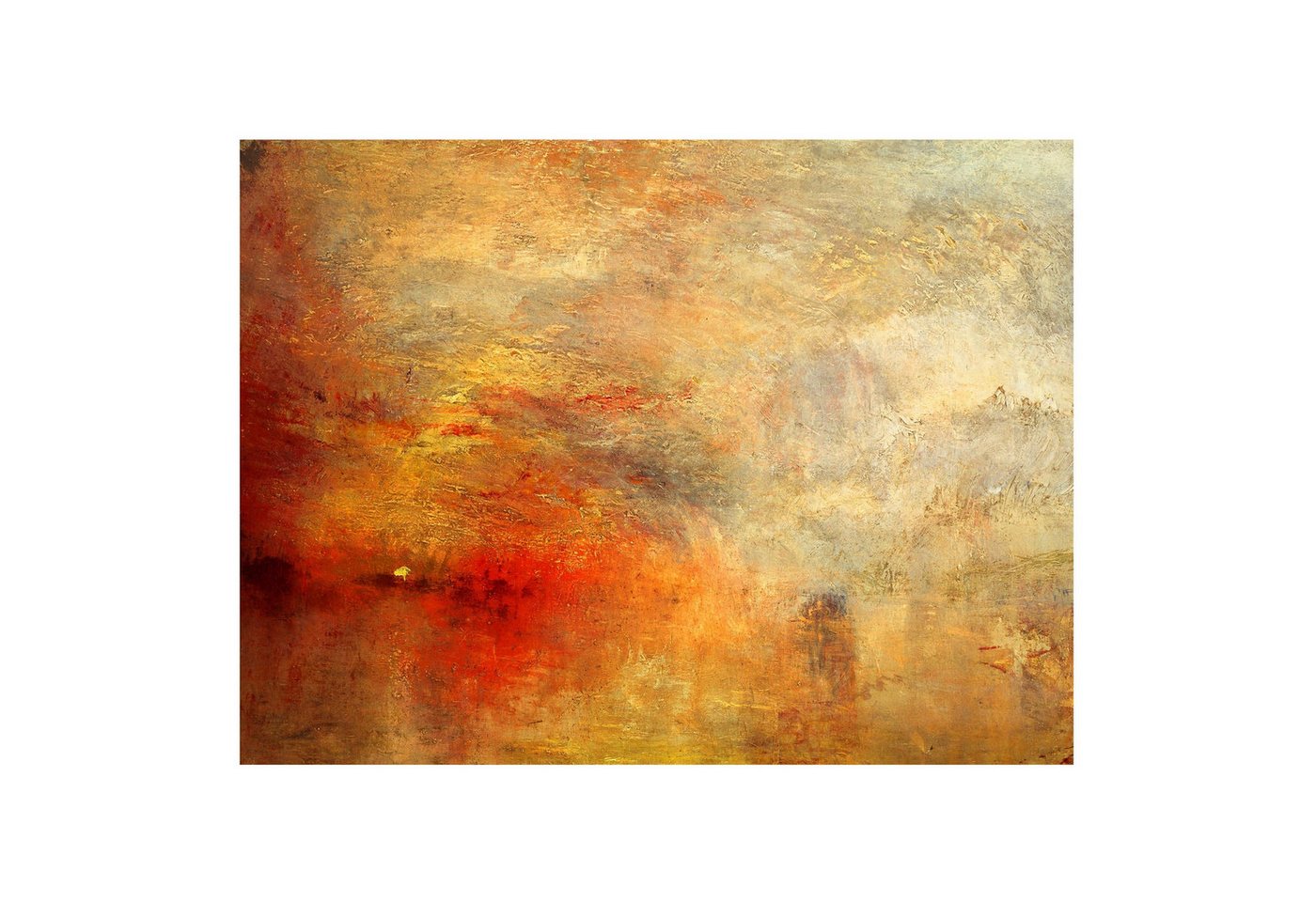 Bilderdepot24 Magnettafel Küche orange William Turner - Sonnenuntergang über See, (1-tlg., Magnetboard Pinnwand für die Wand - metallische Tafel für Magnete), Magnetwand groß mit Motiv Büro Memoboard magnetisch Querformat von Bilderdepot24