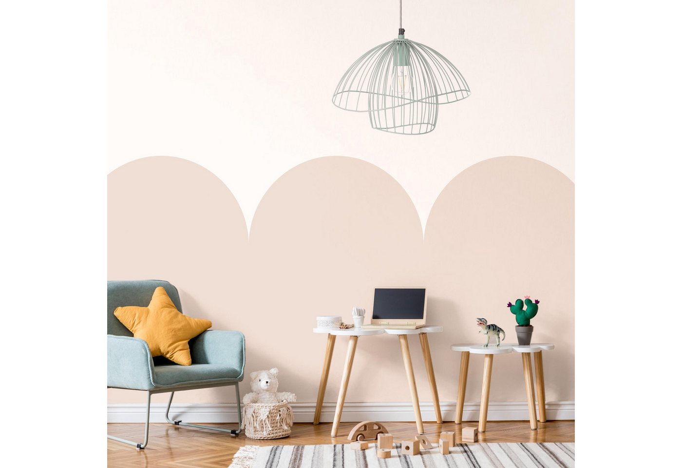 Bilderdepot24 Mustertapete Halbkreisbordüre Muster beige moderne Wanddeko XXL, Glatt, Matt, (Vliestapete inkl. Kleister oder selbstklebend), Wohnzimmer Schlafzimmer Küche Flur Motivtapete Vliestapete Wandtapete von Bilderdepot24