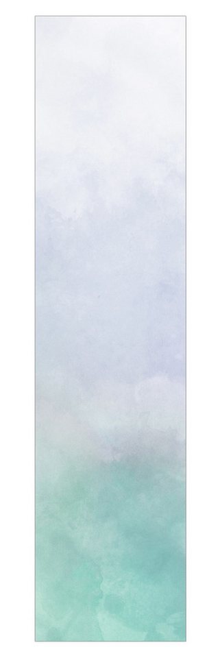 Bilderdepot24 Schiebegardine Flächenvorhang blickdicht Aquarell Blau Grün, (1 St), halbtransparent, Wohnzimmer große Flächengardine lichtdurchlässig als Klemm-System von Bilderdepot24
