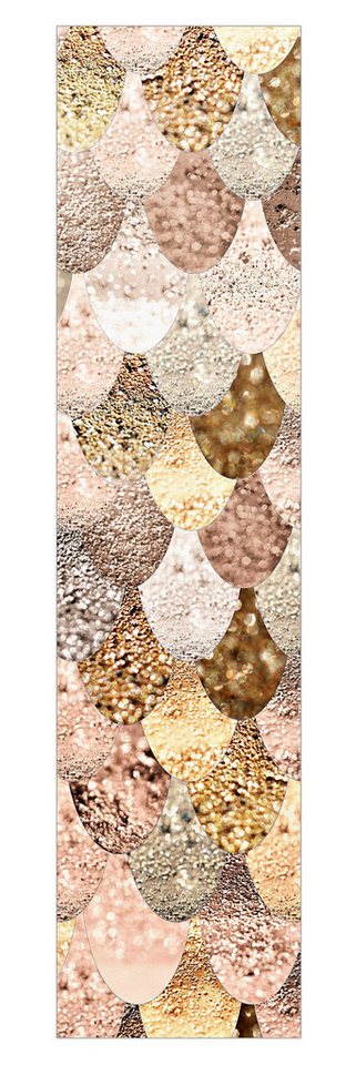 Bilderdepot24 Schiebegardine Flächenvorhang blickdicht Meerjungfrauen Magie Gold, (1 St), halbtransparent, Wohnzimmer große Flächengardine lichtdurchlässig als Klemm-System von Bilderdepot24