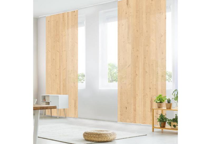 Bilderdepot24 Schiebegardine modern Flächenvorhang blickdicht Apfelbirke, (6 St), halbtransparent, Wohnzimmer große Flächengardine lichtdurchlässig als Klemm-System von Bilderdepot24