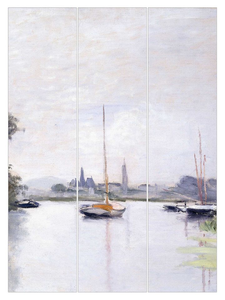 Bilderdepot24 Schiebegardine modern Flächenvorhang blickdicht Claude Monet (3 St), halbtransparent, Wohnzimmer große Flächengardine lichtdurchlässig als Klett-System von Bilderdepot24