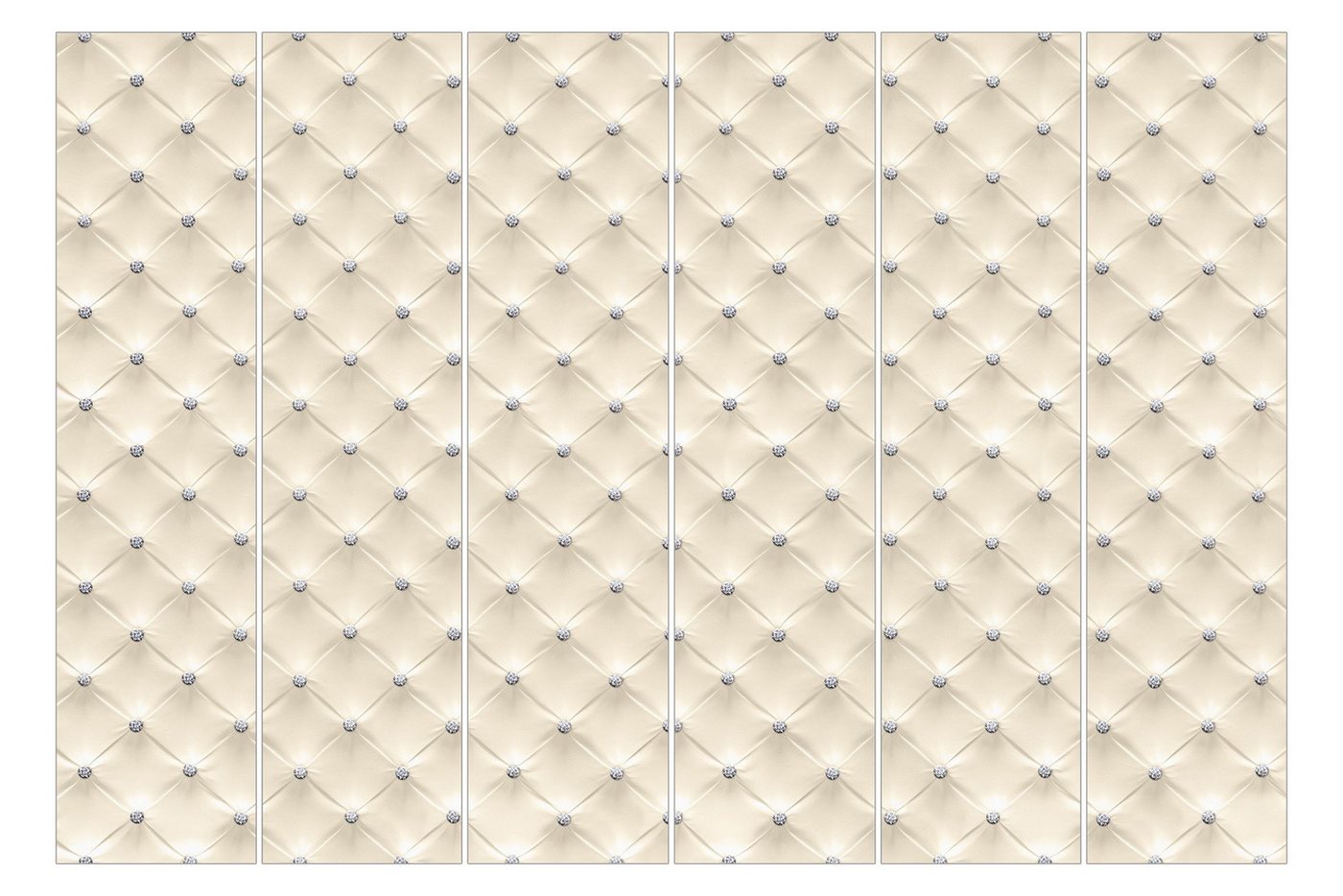 Bilderdepot24 Schiebegardine modern Flächenvorhang blickdicht Diamant Creme Luxus, (6 St), halbtransparent, Wohnzimmer große Flächengardine lichtdurchlässig als Klemm-System von Bilderdepot24