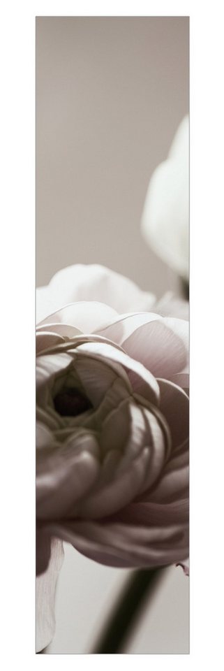 Bilderdepot24 Schiebegardine modern Flächenvorhang blickdicht Dunkle Blüte im Fokus, (1 St), halbtransparent, Wohnzimmer große Flächengardine lichtdurchlässig für Klemm-System von Bilderdepot24