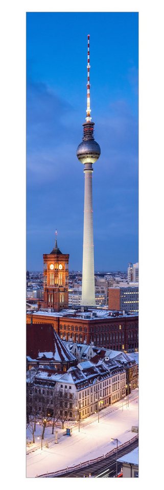 Bilderdepot24 Schiebegardine modern Flächenvorhang blickdicht Schnee in Berlin, (1 St), halbtransparent, Wohnzimmer große Flächengardine lichtdurchlässig für Klemm-System von Bilderdepot24