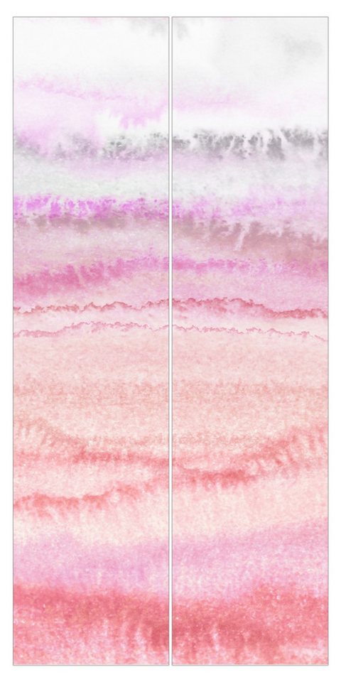 Bilderdepot24 Schiebegardine modern Flächenvorhang blickdicht Spiel Farben Pink, (2 St), halbtransparent, Wohnzimmer große Flächengardine lichtdurchlässig für Klemm-System von Bilderdepot24