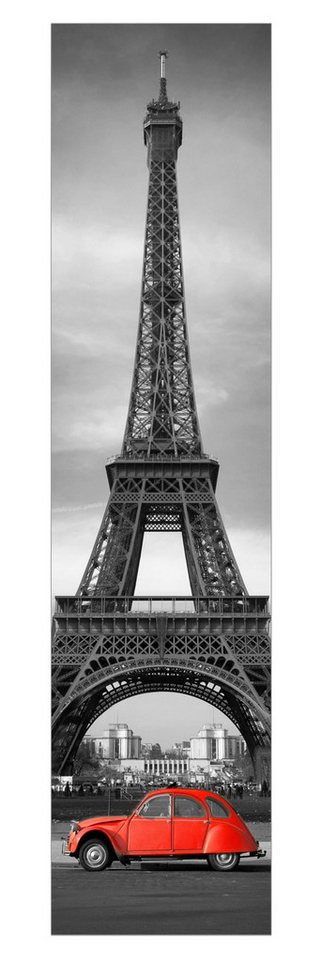Bilderdepot24 Schiebegardine modern Flächenvorhang blickdicht Spot on Paris, (1 St), halbtransparent, Wohnzimmer große Flächengardine lichtdurchlässig für Klemm-System von Bilderdepot24