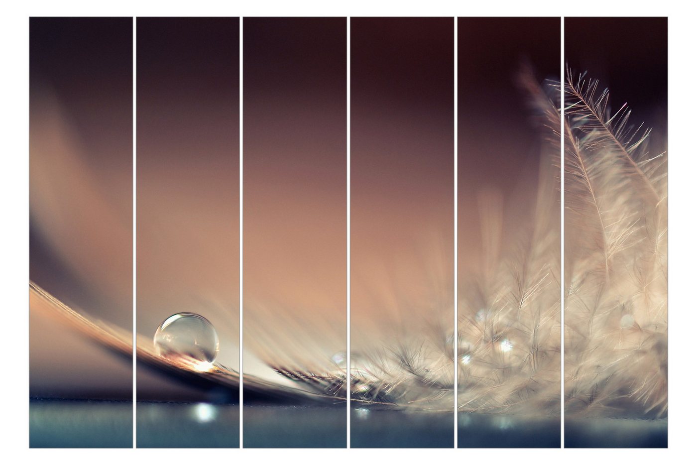 Bilderdepot24 Schiebegardine modern Flächenvorhang blickdicht Story of a Waterdrop, (6 St), halbtransparent, Wohnzimmer große Flächengardine lichtdurchlässig für Klemm-System von Bilderdepot24