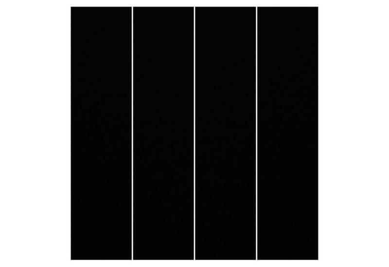 Bilderdepot24 Schiebegardine modern Flächenvorhang blickdicht Tiefschwarz, (4 St), halbtransparent, Wohnzimmer große Flächengardine lichtdurchlässig als Klemm-System von Bilderdepot24