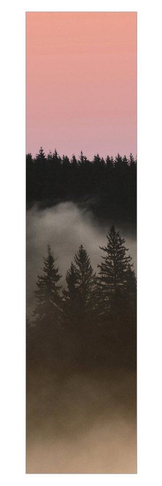 Bilderdepot24 Schiebegardine modern Flächenvorhang blickdicht Verträumter Waldnebel, (1 St), halbtransparent, Wohnzimmer große Flächengardine lichtdurchlässig für Klemm-System von Bilderdepot24