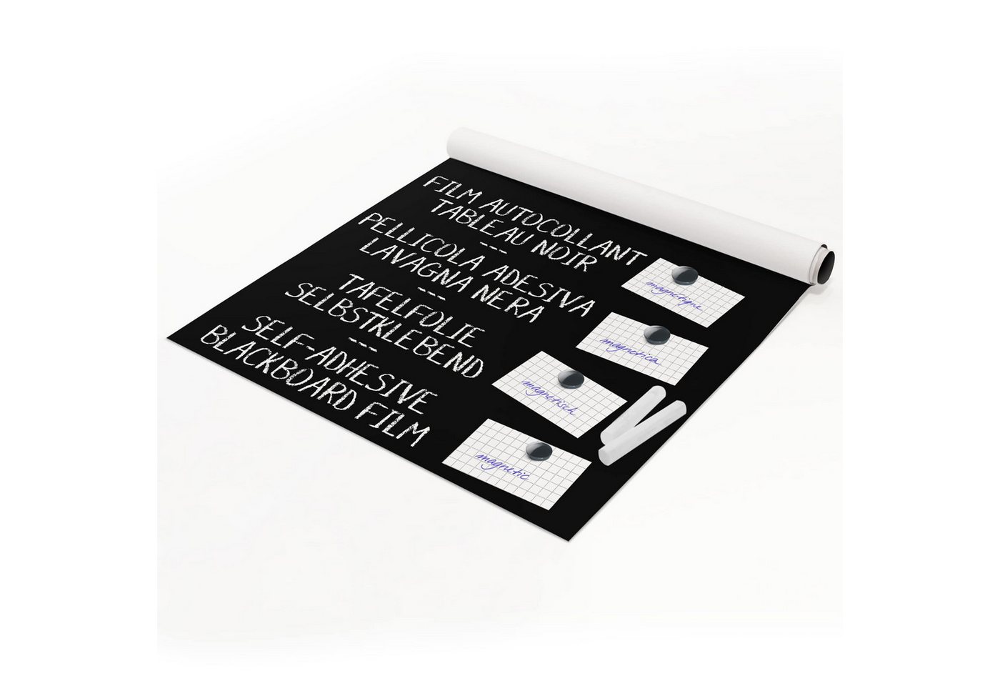 Bilderdepot24 Tafelfolie magnetische Kreidetafel selbstklebende Magnetfolie schwarz von Bilderdepot24