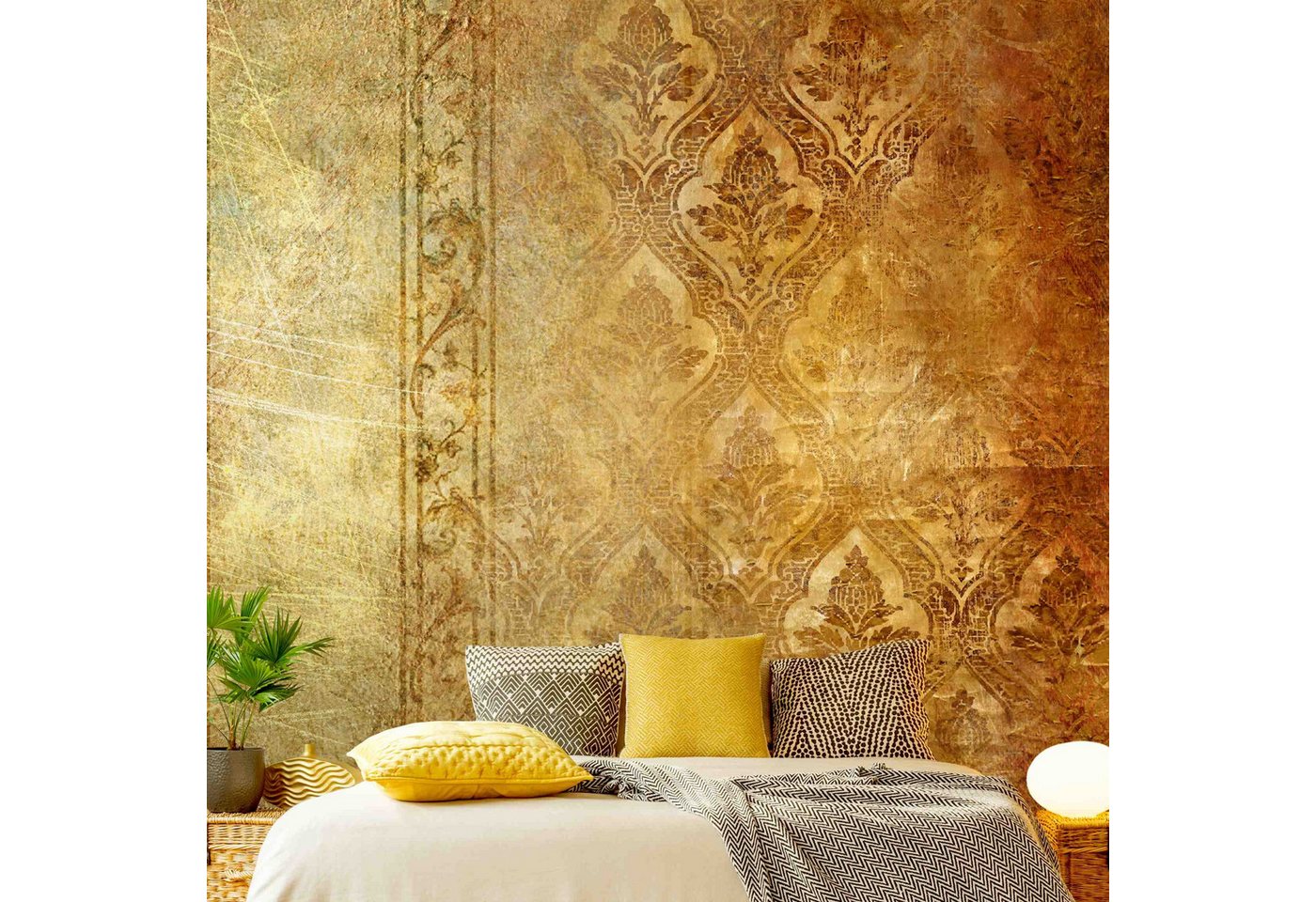 Bilderdepot24 Vliestapete Vintage Vintage Orientalisch Muster Shabby Ranken Wanddeko, Glatt, Matt, (Vliestapete inkl. Kleister oder selbstklebend), Wohnzimmer Schlafzimmer Küche Flur Fototapete Motivtapete Wandtapete von Bilderdepot24