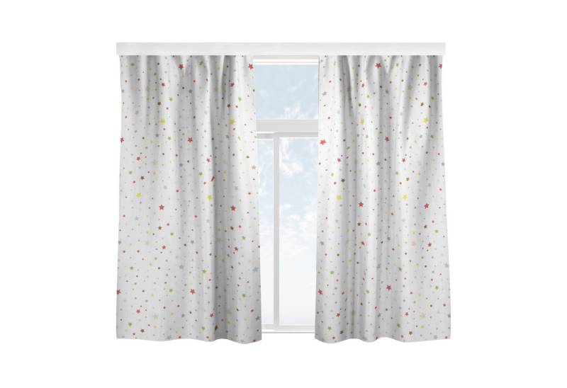 Bilderdepot24 Vorhang Gardine Illustration Muster Bunte Sterne Türvorhang Raumteiler, Multifunktionsband (2 St), blickdicht, Samt, Schiebegardinen Babyzimmer Jungenzimmer Kinderzimmer Schiebevorhang von Bilderdepot24