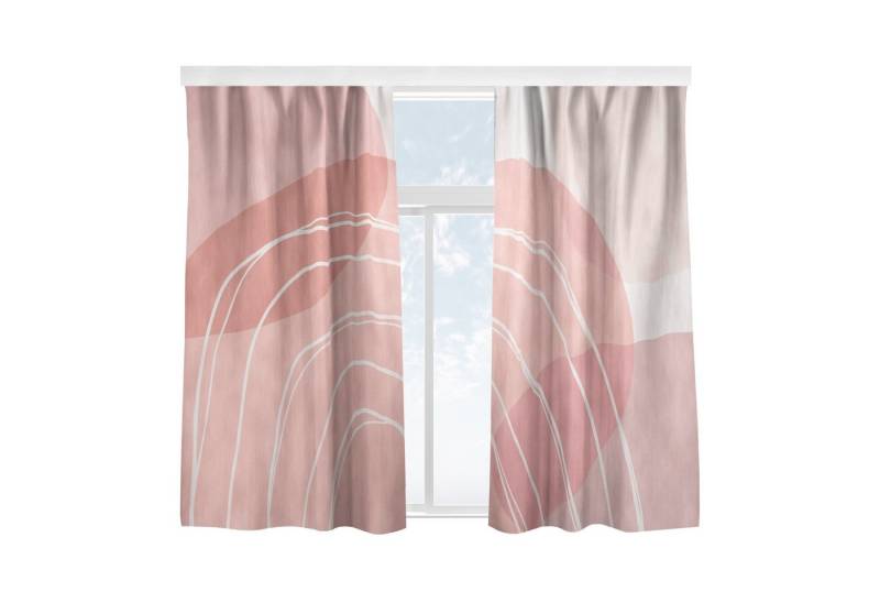 Bilderdepot24 Vorhang Gardine Muster Große Kreisformen Regenbogen Rosa Türvorhang Raumteiler, Multifunktionsband (1 St), blickdicht, Samt, Schiebegardinen Babyzimmer Kinderzimmer Schiebevorhang von Bilderdepot24