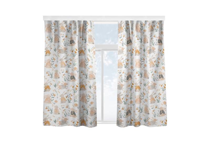 Bilderdepot24 Vorhang Gardine Natur Tropisch Frühlingshasen Türvorhang Raumteiler, Multifunktionsband (2 St), blickdicht, Samt, Schiebegardinen Babyzimmer Jungenzimmer Kinderzimmer Schiebevorhang von Bilderdepot24