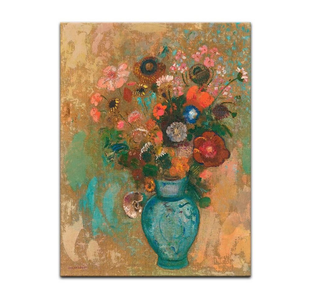 Bilderdepot24 Wandbild, Blumen in einer blauen Vase von Bilderdepot24