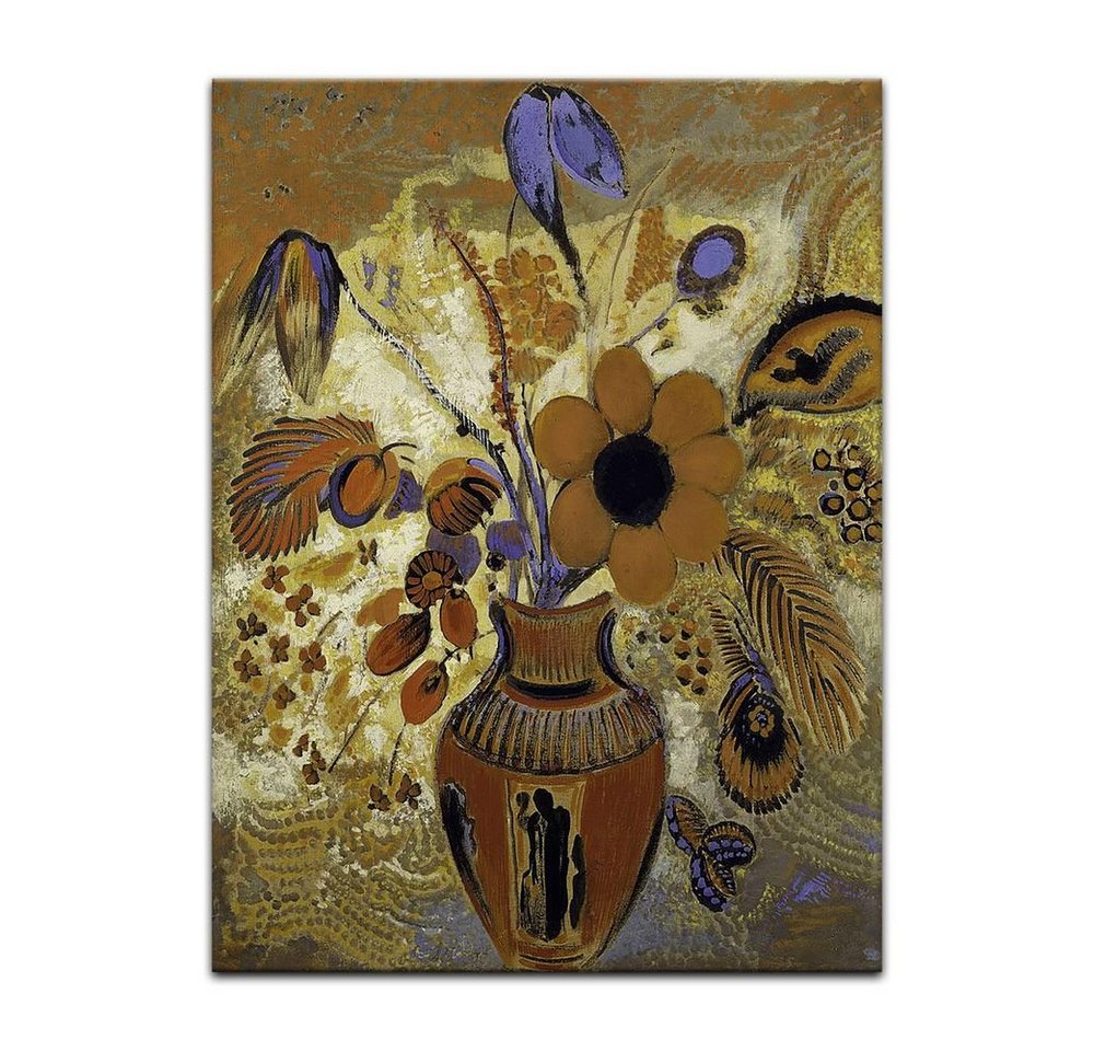 Bilderdepot24 Wandbild, Etruskische Vase mit Blumen von Bilderdepot24